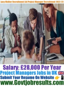 Lucky Walker Project Manager Recruitment 2022-23