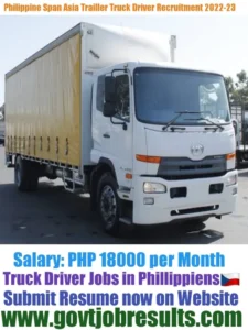 Philippine Span Asia HGV Trailer Truck Driver Recruitment 2022-23