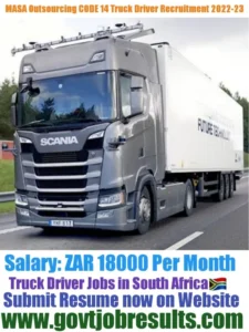 MASA Outsourcing CODE 14 Truck Driver Recruitment 2022-23