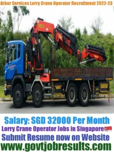 Arbor Services Lorry Crane Operator recruitment 2022-23