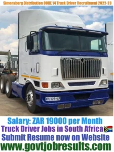 Simonsberg Group CODE 14 Truck Driver Recruitment 2022-23