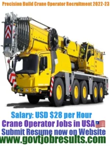 Precision Build Crane Operator Recruitment 2022-23