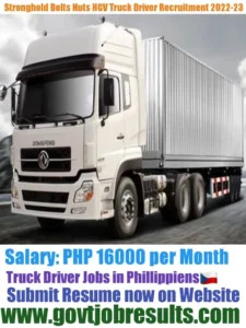 Stronghold Bolts and nuts HGV Truck Driver Recruitment 2022-23