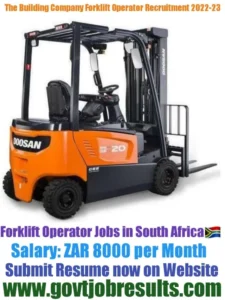 The Building Company Forklift Operator Recruitment 2022-23