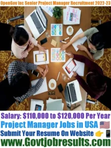 OpenGov Inc Senior Project Manager Recruitment 2022-23