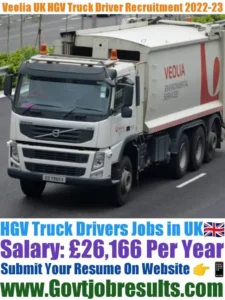 Veolia UK HGV Truck Driver Recruitment 2022-23
