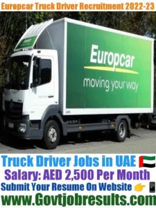 Europcar Truck Driver Recruitment 2022-23