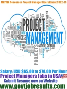 MATRIX Resources Project Manager Recruitment 2022-23