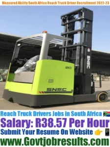 Measured Ability South Africa Reach Truck Driver Recruitment 2022-23
