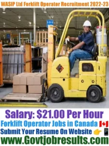 WASIP Ltd Forklift Operator Recruitment 2022-23