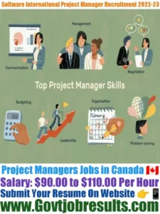 Software International Project Manager Recruitment 2022-23