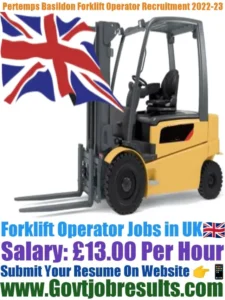 Pertemps Basildon Forklift Operator Recruitment 2022-23