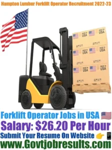 Hampton Lumber Forklift Operator Recruitment 2022-23
