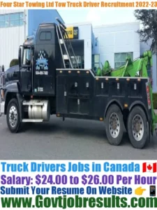 Four Star Towing Ltd Company Tow Truck Driver Recruitment 2022-23