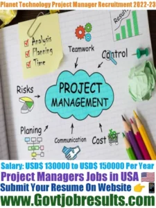 Planet Technology Project Manager Recruitment 2022-23