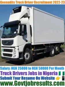 Geoaudits Truck Driver Recruitment 2022-23