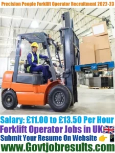 Precision People Forklift Operator Recruitment 2022-23