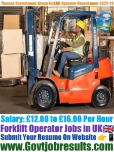 Thomas Recruitment Group Forklift Operator Recruitment 2022-23