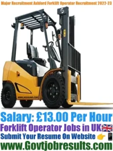 Major Recruitment Ashford Forklift Operator Recruitment 2022-23