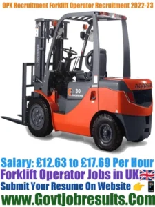 OPX Recruitment Forklift Operator Recruitment 2022-23