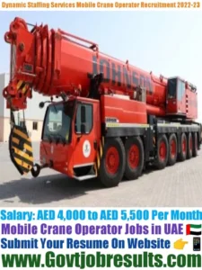 Dynamic Staffing Services Mobile Crane Operator Recruitment 2022-23