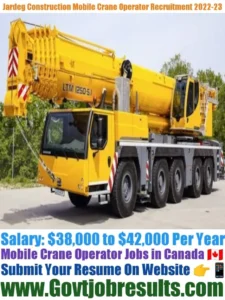 Jardeg Construction Mobile Crane Operator Recruitment 2022-23