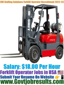 HW Staffing Solutions Forklift Operator Recruitment 2022-23
