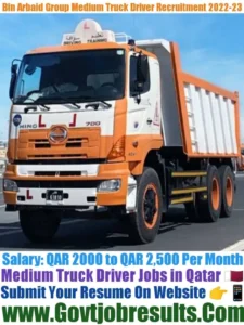 Bin Arbaid Group Medium Truck Driver Recruitment 2022-23