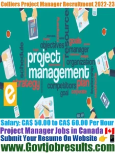 Colliers Project Manager Recruitment 2022-23