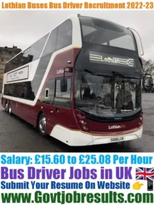 Lothian Buses Bus Driver Recruitment 2022-23