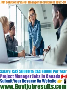 JMP Solutions Project  Manager Recruitment 2022-23