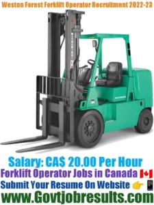 Weston Forest Forklift Operator Recruitment 2022-23