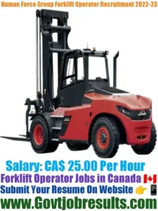 Human Force Group Forklift Operator Recruitment 2022-23