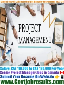 Kimco Controls Ltd Senior Project Manager Recruitment 2022-23