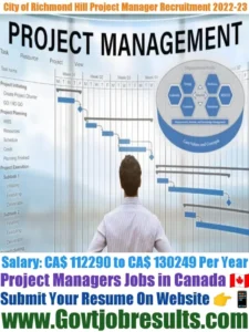 City of Richmond Hill Project Manager Recruitment 2022-23