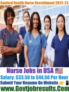 Sanford Health Nurse Recruitment 2022-23