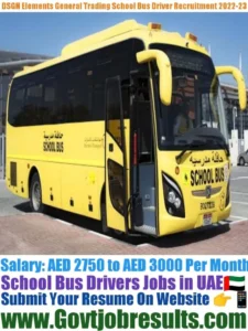 DSGN Elements General Trading School Bus Driver Recruitment 2022-23