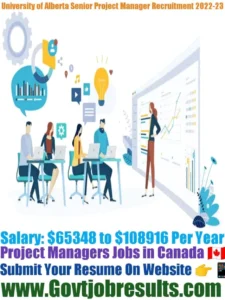 University of Alberta Senior Project Manager Recruitment 2022-23