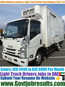 Blink Delivery Services Light Truck Driver Recruitment 2022-23