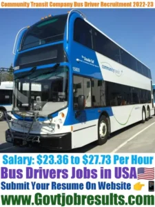 Community Transit Company Bus Driver Recruitment 2022-23
