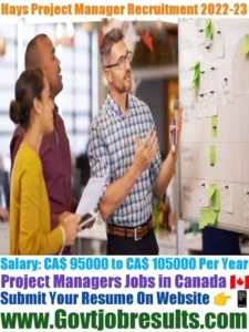 Hays Project Manager Recruitment 2022-23
