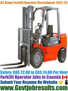 K2 Stone Forklift Operator Recruitment 2022-23