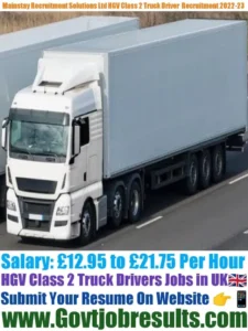 Mainstay Recruitment Solutions Ltd HGV Class 2 Truck Driver Recruitment 2022-23