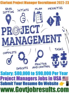 Clariant Project Manager Recruitment 2022-23