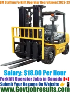 BM Staffing Forklift Operator Recruitment 2022-23