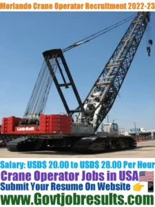 Morlando Crane Operator Recruitment 2022-23