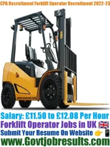 CPA Recruitment Forklift Operator Recruitment 2022-23