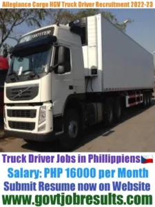 Allegiance Cargo HGV Truck Driver Recruitment 2022-23