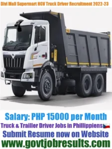 Divi Mall Supermarket HGV Truck Driver Recruitment 2022-23