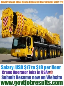 New Process Steel Crane Operator Recruitment 2022-23